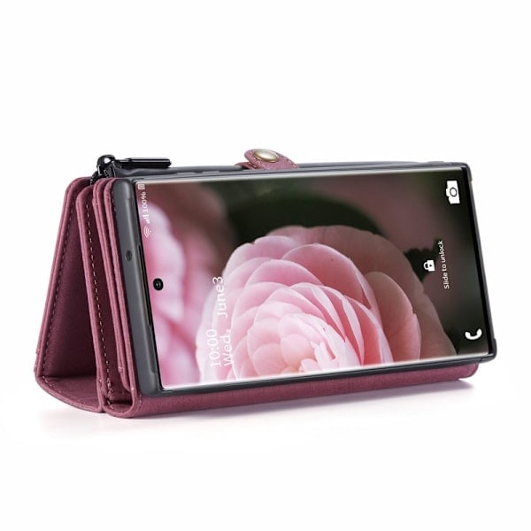 Samsung Galaxy S21 Plus - CASEME 2-in-1 Monitoiminnallinen Lompakkokotelo - Punainen Punainen Punainen