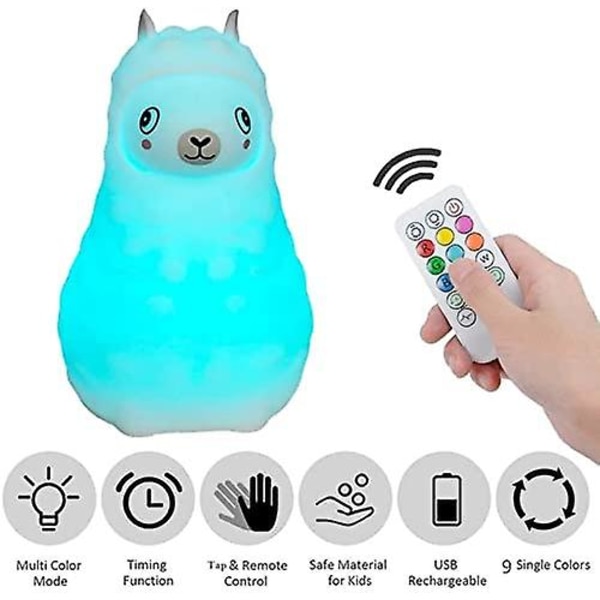 Alpaca Barnlampor för Barn Nattljus och Färgväxlande LED Barnlampor
