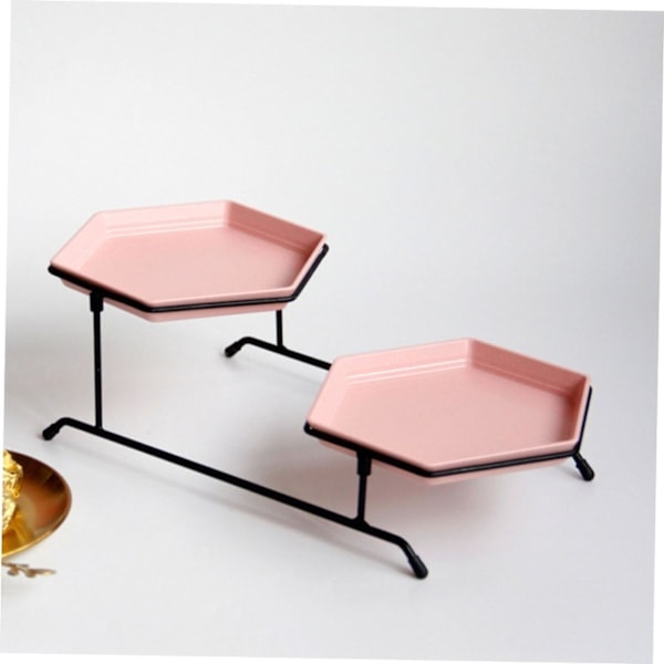 1 set Dubbellagers Tårtform tårtskål dessertställ cupcake torn serveringsbricka Tårtförvaringsställ dessertfat