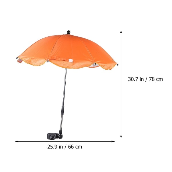 Barnvagnsparasoll med klämma UV-skydd Barnvagnsparasoll Solskydd Orange 78x66cm Orange 78x66cm