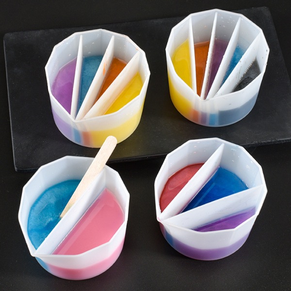 Återanvändbara delade koppar för färghällning, Paint Pour delad kopp