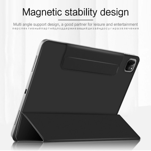 iPad Pro 12.9 (2018/2020/2021) - Solid Tri-Fold Cover - Sort Sort