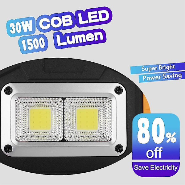 Led arbeidslys, 30w oppladbart arbeidslys, Led bærbar vanntett