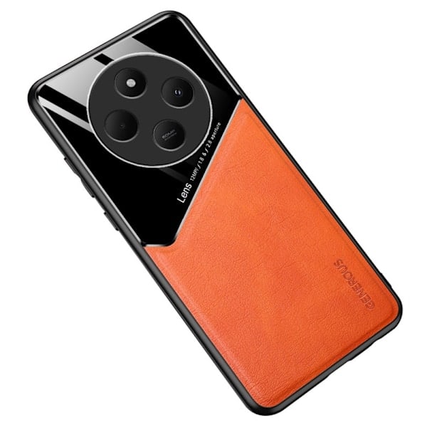 Xiaomi Redmi 14C Skal med Inbyggd Magnetplatta Läder Orange
