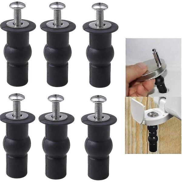 6 Pakk Toalettsete Skruer Toalettsete Beslag Toalettsete Hengsler Utvidbare Gummi Topp Mutter Skrue Fester Fix WC Blind Hull Tilbehør