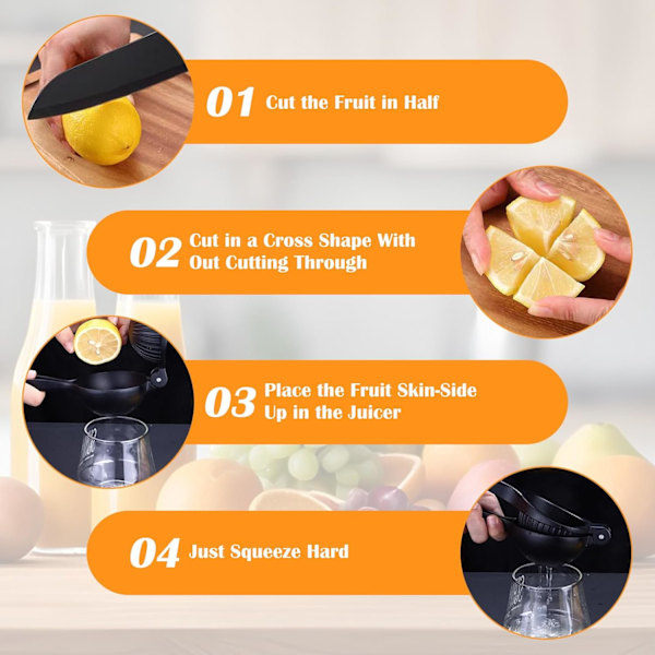Manual lemon squeezer, portable manual citrus press, aluminum alloy, sturdy and durable