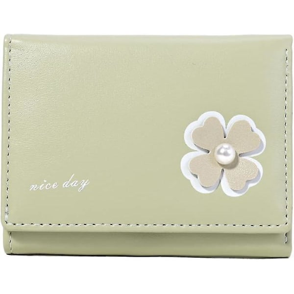 Floral Pearl Wallet Cash Pocket Id Trifold Wallet Ladies (green, Floral Pearl)