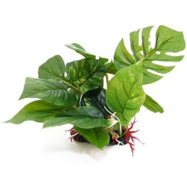 Monstera landskabsmonstera i plast til akvarium, fisk, krybdyr og glasbeholdere