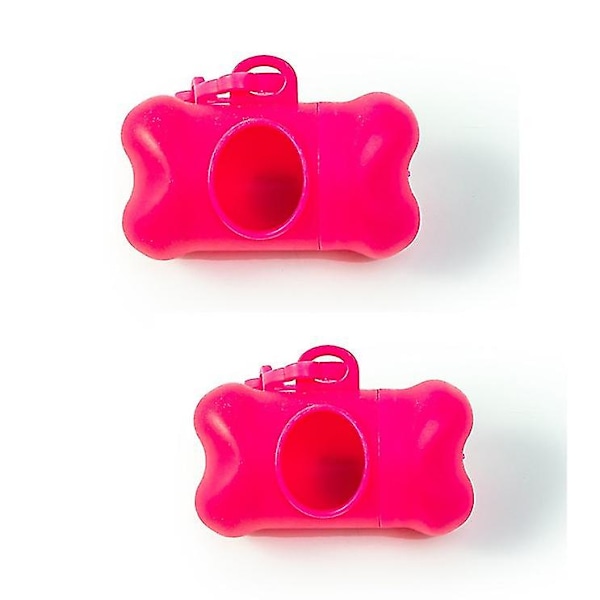 2pcs Dog Poop Bag Dispenser, Dog Poop Bag Dispenser With Clip Leash, Trash Bags Not Included, Pink