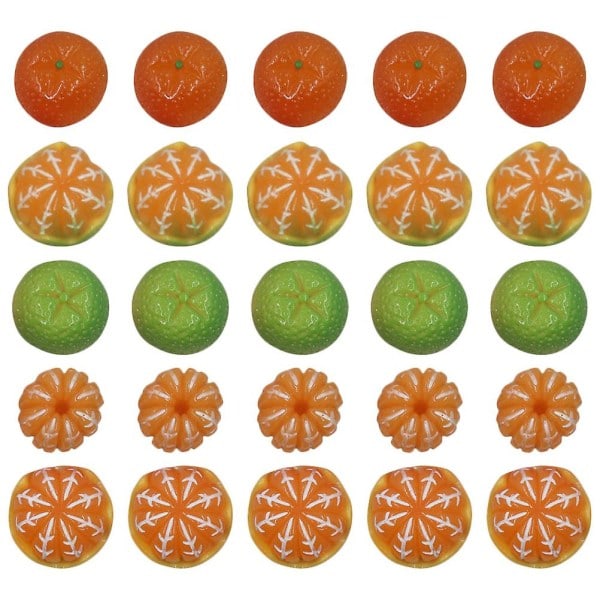 50 st Harts Apelsin Fruktberlocker Mini Apelsin Livsliknande Mini Apelsin Dekoration Heminredning Blandade Färger 1.6X1.6X1.3CM Blandade Färger 1.6X...