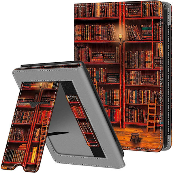 Etui kompatibelt med Kobo Clara 2E 2022 6\" etui med håndledsrem, bibliotek