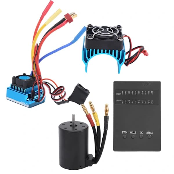 3650 2300KV Børsteløs Motor 80A ESC Programkort Køleplade Sæt til 1/10 RC Bil[co]