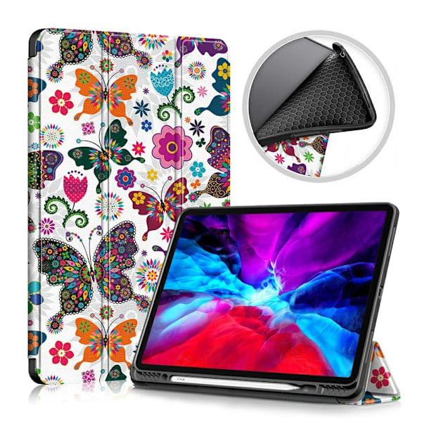 iPad Pro 12.9 (2020/2021) - Tri-Fold Fodral Med Pennhållare - Fjärilar Fjärilar