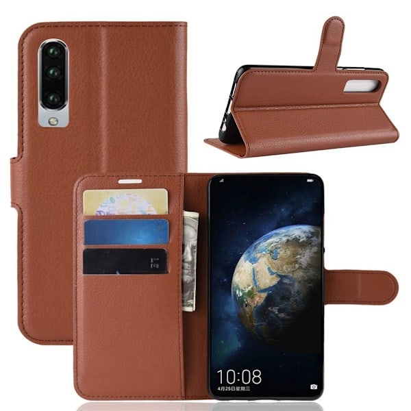 Huawei P30 - Litsi Lompakkokotelo - Ruskea Brown Ruskea