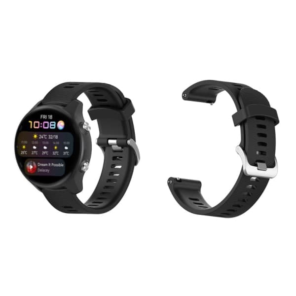 Musta 20 mm kellonranneke Garmin Forerunner 245:lle