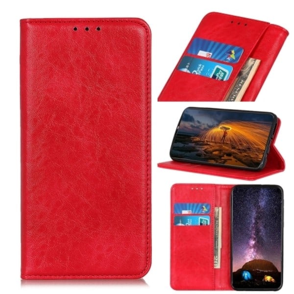 Samsung Galaxy S22 Kotelo Crazy Horse Retro Punainen