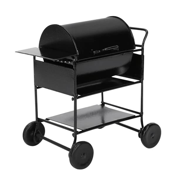 Dockhustillbehör Mini BBQ Grillkärra Köksimuleringsprydnad 1:12[CO]