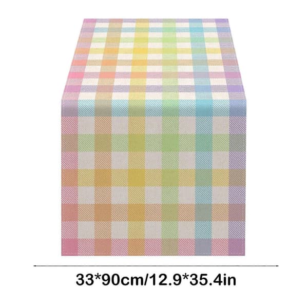 Printed Linen Easter Table Runner for Restaurant, Home, and Party – Multi-Size Seasonal Table Decoration, Compatible with Easter Themes