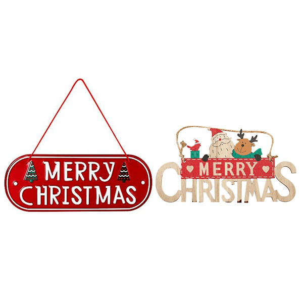 God Jul Plaketter Skylt För Entrédörr Heminredning Vägg Hängande Hem Utomhus Trä Jul H