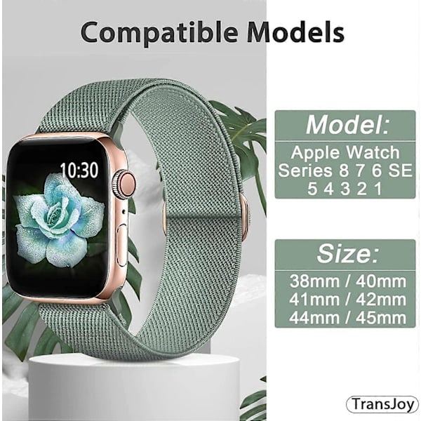 5-pack Nylon Stretch Band Kompatibelt med Apple Watch 42mm 44mm 45mm Kvinnor Män, Tyg Elastiskt Armband Solo Loop Band för iWatch
