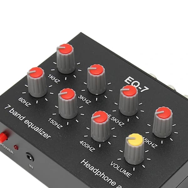 7-bånds Lyd Equalizer RCA-udgang/indgang 3,5 mm-interface Dobbeltkanal Digital Equalizer til Biler 100‑240V EU-stik[co]