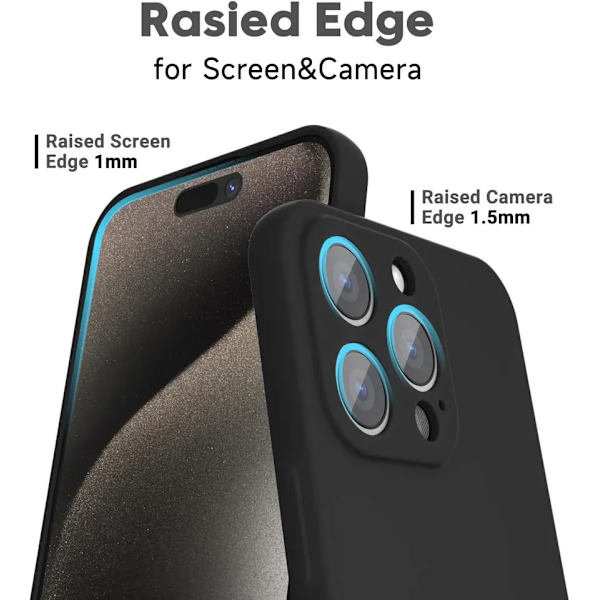 iPhone 15 Pro Max Mat Sort Cover - Ekstra Kamerabeskyttelse iPhone 15 Pro Max