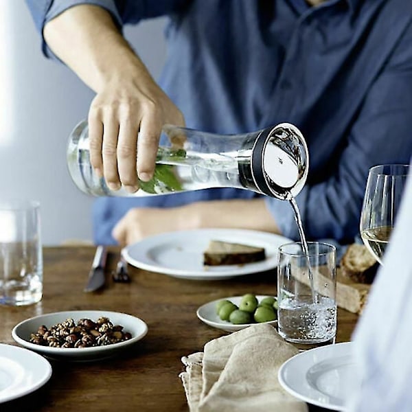 Vandkaraffel 1,8 l Borosilikatglasflaske med vippbart låg
