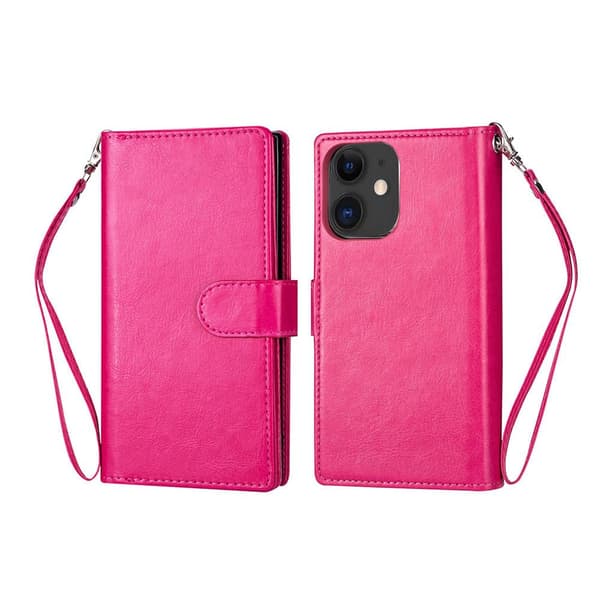 iPhone 12 Mini - Stilrent 9-Kort Pungcover Röd