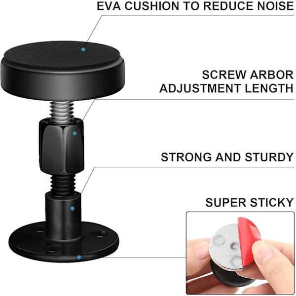 Justerbar sengramme med gjengede endehetter - Anti-shake - 47-64mm - Svart 4-pakning