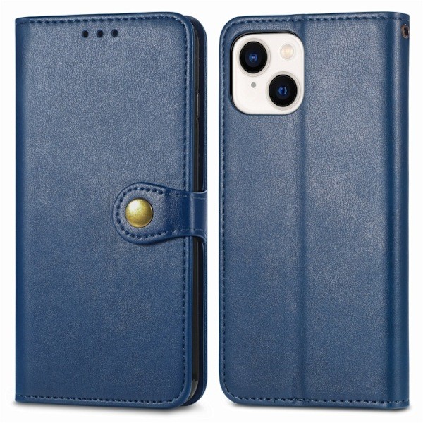iPhone 15 Pro Max Etui Retro Læder Blå