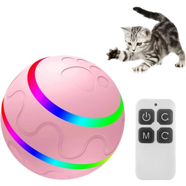 Smart boll för hundar, intelligent interaktiv hundleksaksboll med LED-lampor, 360° rullande smart boll, USB uppladdningsbar husdjursboll