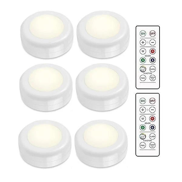 6 LED-spotlights med 2 fjernkontroller[co]