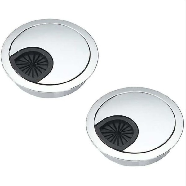 2 x Upotettu pyöreä kaapelinläpivienti sinkkiseoksesta, 80 mm upotettu pyöreä kaapelinläpivienti