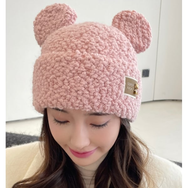 Barnmössa höst och vinter varm tröjamössa Mickey öron söt mössa studentbjörn