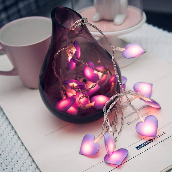 Valentinsdag Dekorationer Rosa Hjärta Fe Stränglampor För Inomhus Utomhus Hemrum Bröllop Hängande Festtillbehör (10ft 30led)