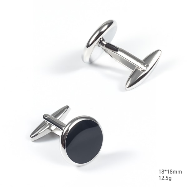 3PC Mansjettknapper Herre Rustfritt Stål Mansjettknapper og Knapper Sett Sorte Mansjettknapper for Menn Smoking Knapper for Formell Kit Business