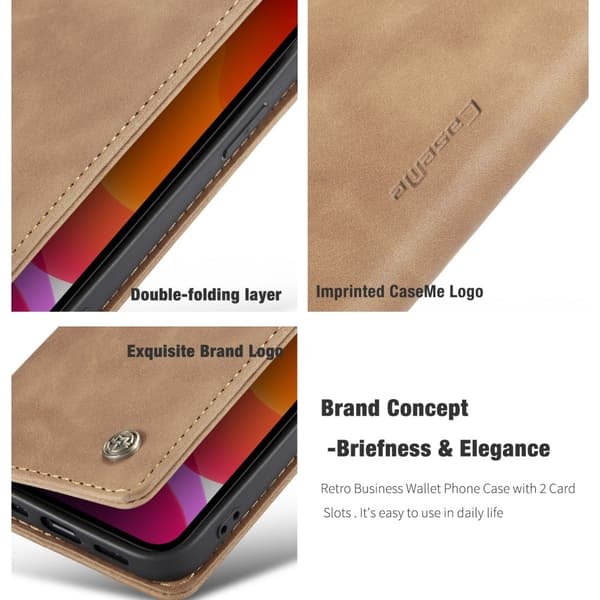 iPhone 12 Mini - CASEME Retro Etui - Brun Brown Brun