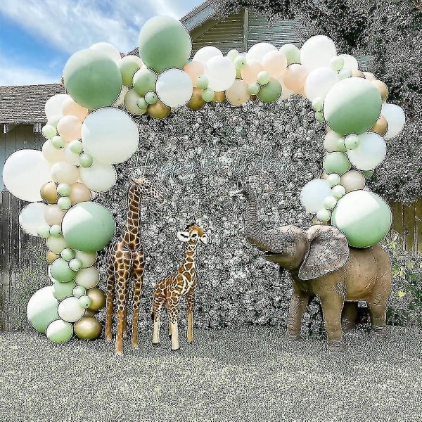 Ballonbue Sage Green, ballonbue guirlande sæt Avocado Green Mint Green Hvid Guld Latex Balloner Pakke 103stk Til Fødselsdag Baby Shower Bryllup Jungl