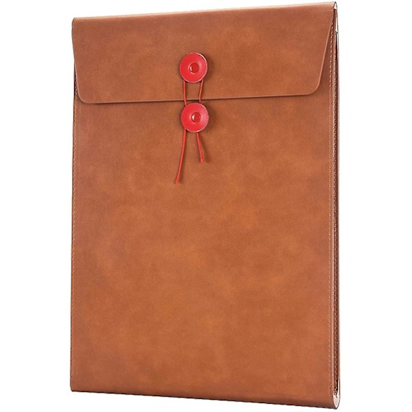 Pu Leather A4 File Folder Document Holder Filing Envelope Project File Portfolio With String Tie Closure 3 4 Inch Expansion