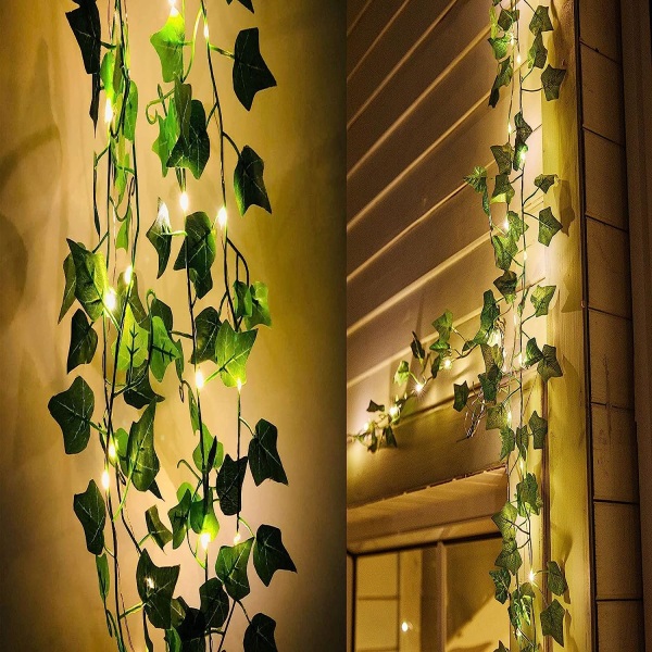 10M Fairy String Lights, Artificiella bladväxter vinstockar med 100 LED