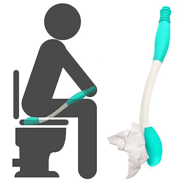 WC-apu, pitkän matkan mukavuuspyyhkeet, pidentää ulottuvuuttasi yli 15 tuuman tarttuvalla WC-paperilla tai esikosteutetuilla pyyhkeillä