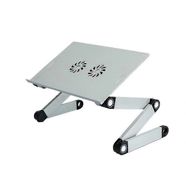 T8 Aluminiumlegering Foldbart & Løftbart Laptopbord Skrivebord Højdejustering med Blæser & Musemåtte (Sølv)[co]