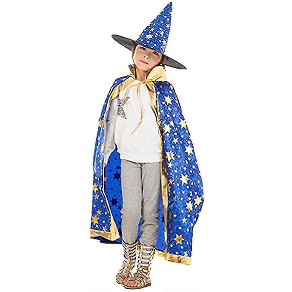 Magie Blau Lasten Halloween-asu, halloween-viitta  Noita velho viitta hattu lapsille Cosplay-juhliin