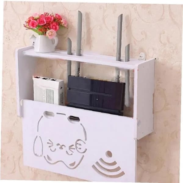 1 st WiFi-förvaringslåda Router Hylla Vardagsrum Vägg Träfäste[co]