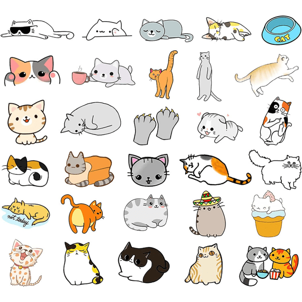 Liten storlek Scrapbook Stickers, dekoration supersöta katter
