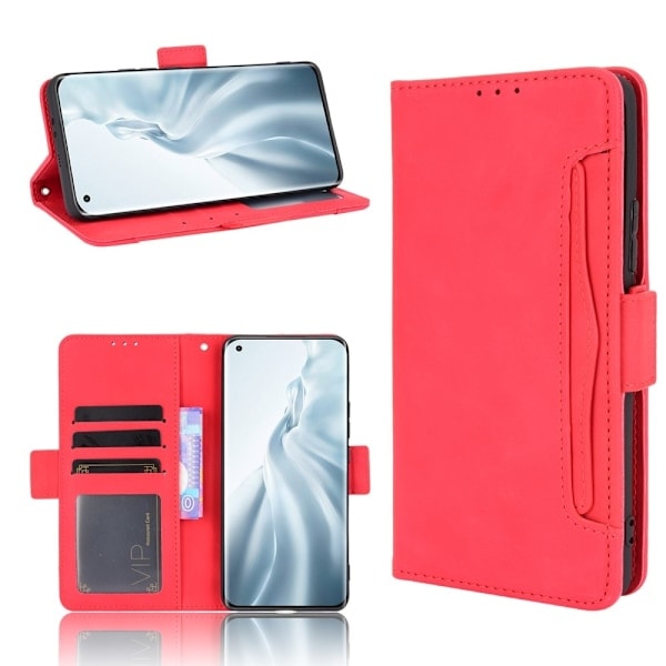 Xiaomi Mi 11 - Kotelo Irrotettavalla Korttikotelolla - Punainen Red Röd