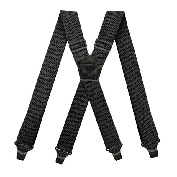 Kraftige sorte seler - 3,8 cm i X-form med plastikclips