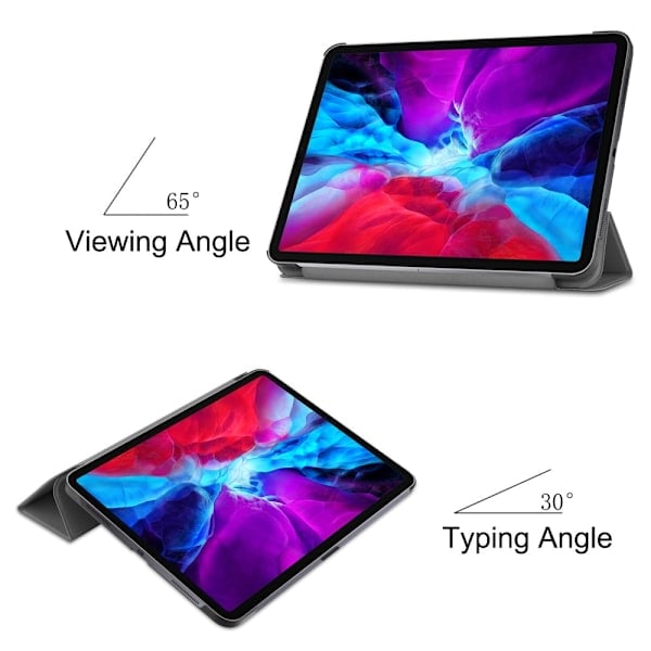 iPad Pro 12.9 (2018/2020) - Tri-Fold Støtte til Apple Pen Opladning - Grå Grey Grå