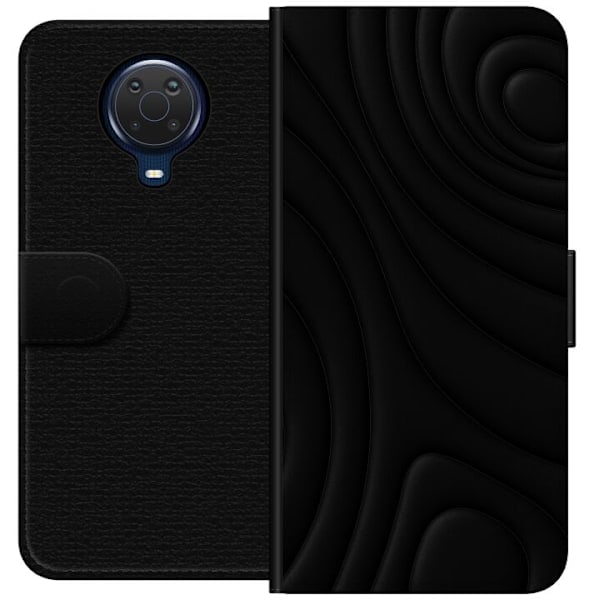 Nokia G20 Lompakkokotelo Black Waves