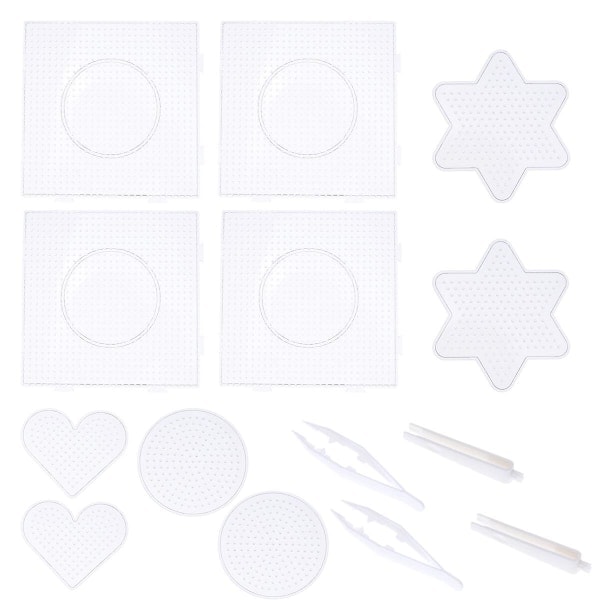 14 stk. Perler til børn, smeltelige perler, perleplader, Perler-plader, strygeperler, håndværk M